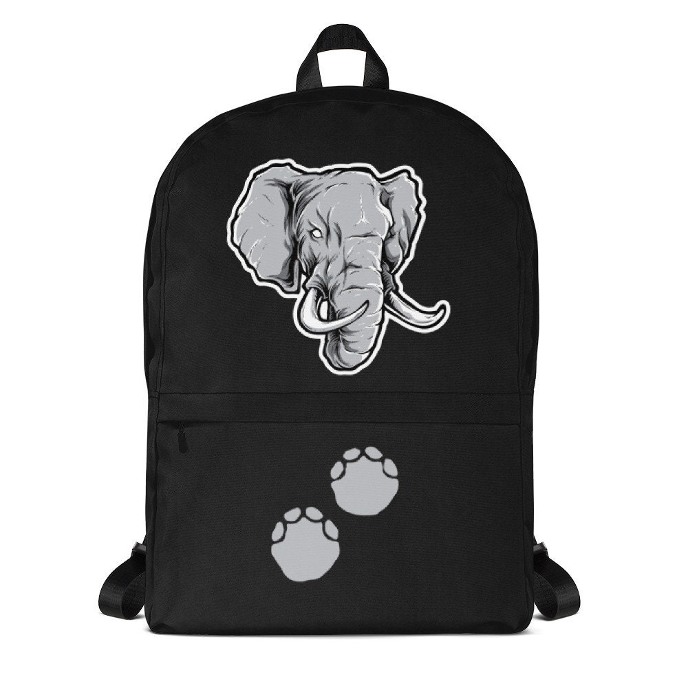 Elephant Backpack Backpack With Elephant Prints Black Kids - Etsy