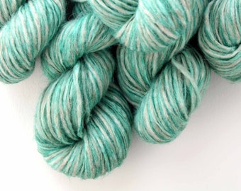 Persian green Baby Alpaca Yarn, Chunky Super Soft Wool, Alpaca and Merino Blend Yarn, Skein 50g