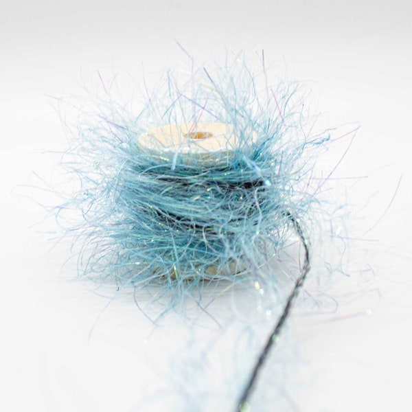 Blue Eyelash Yarn Etsy