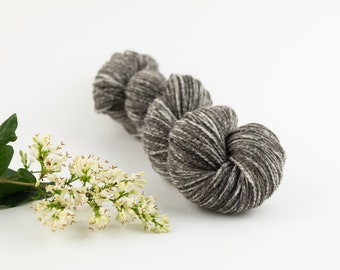 Gray Hand Dyed Merino Wool, Naturally Dyed with Graphite Powder, 50 gr skein