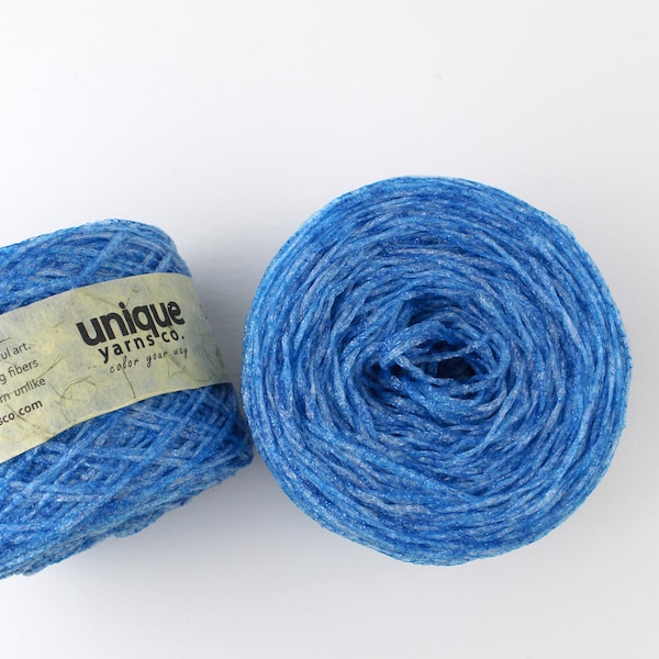 Sideral Blue Yarn from Recycled Plastic, Reclaimed Nylon Yarn, Sturdy and Elastic