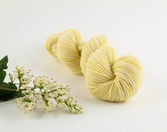 Yellow hand dyed wool yarn, Pure Merino Wool 50g skein