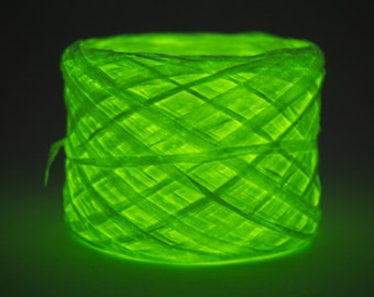 Glow in the Dark White Yarn, Phosphorescent White Color, Fluorescent Ribbon, Fancy Yarn, Yarn for Amigurumi