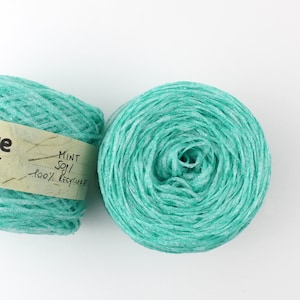 Recycled Plastic Yarn made from Plastic Bottles, Shiny Green Sturdy yarn for Homedecor Projects