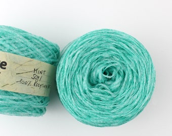 Recycled Plastic Yarn made from Plastic Bottles, Shiny Green Sturdy yarn for Homedecor Projects
