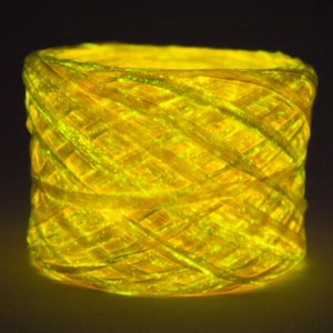 Orange Glow in the Dark Yarn, Phosporescent Yarn, Soft Raffia image 1