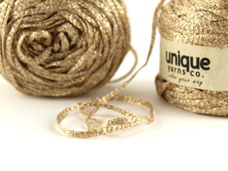 Bright Gold Lurex Yarn Sparkle Metallic Yarn Yellow Gold Etsy