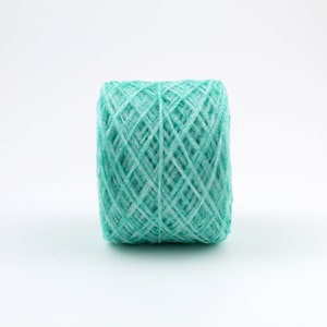 Recycled Plastic Yarn made from Plastic Bottles, Shiny Green Sturdy yarn for Homedecor Projects image 2