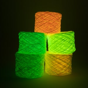 Orange Glow in the Dark Yarn, Phosporescent Yarn, Soft Raffia image 4