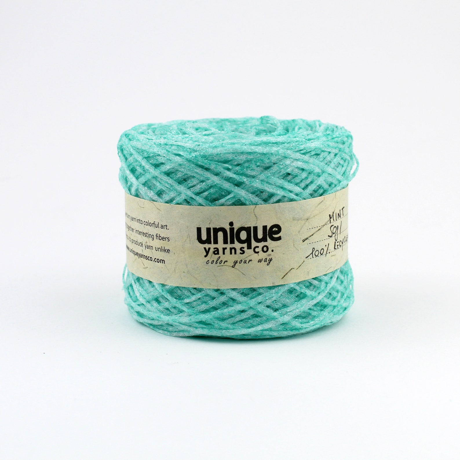 Recycled Plastic Yarn Made From Plastic Bottles, Shiny Green Sturdy