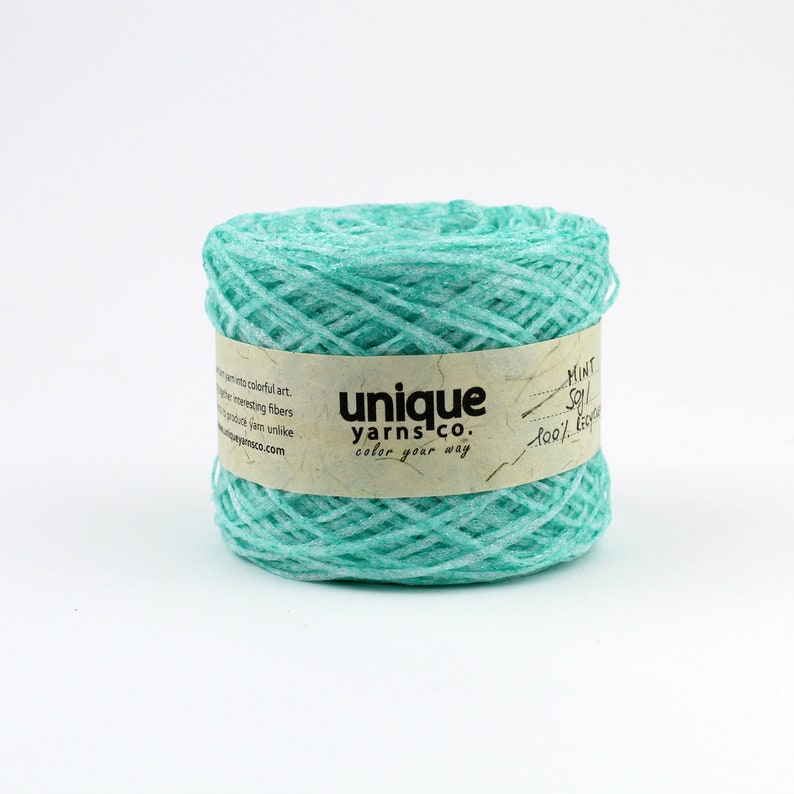 Recycled Plastic Yarn made from Plastic Bottles, Shiny Green Sturdy yarn for Homedecor Projects image 4
