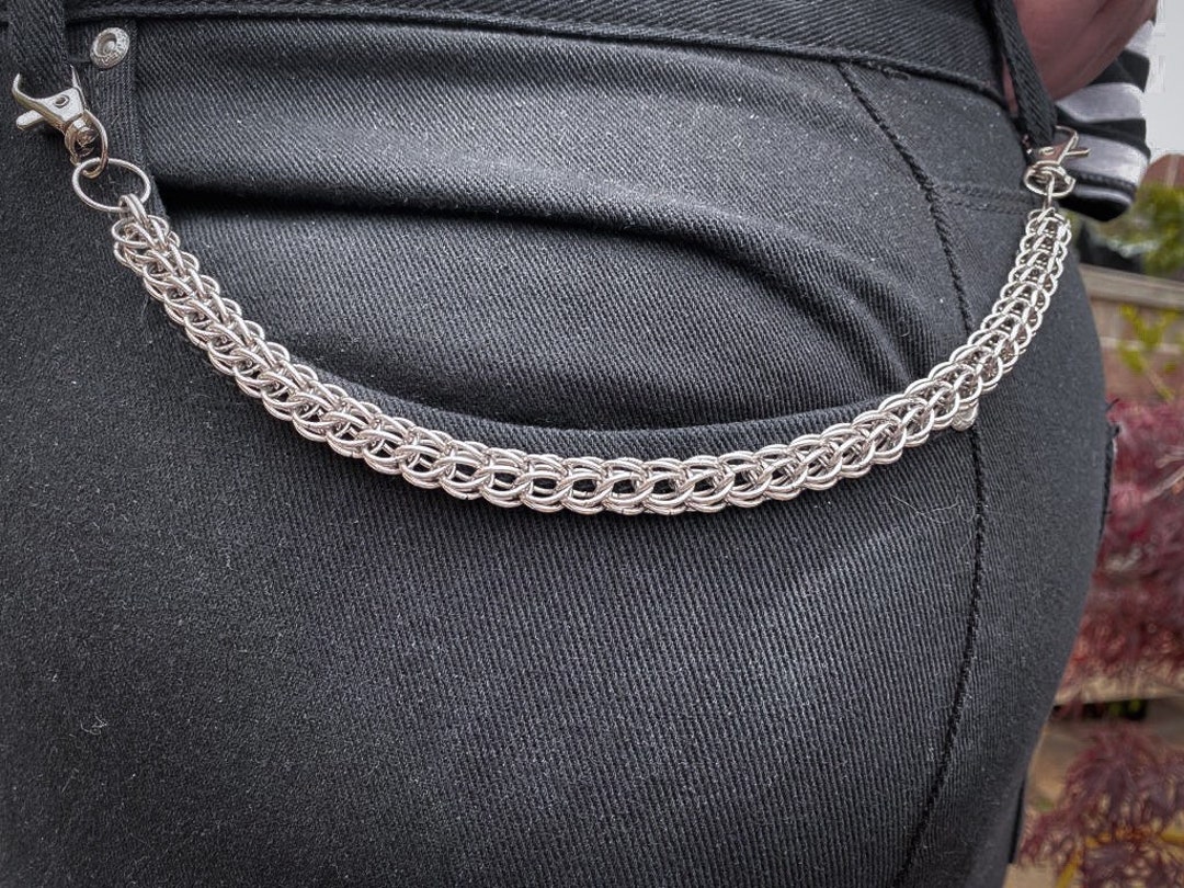 Demon Full Persian 6in1 Chainmail Jean Chain Wallet Chain Silver