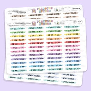 2026 Weekly Dated Scribble Planner Stickers, Date Stickers, Week Labels for Calendars and Weekly Planning, 2 Sticker Sheet Set LB102-2026