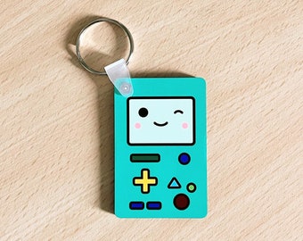 Adventure time key chain, BMO, Beemo, Biemo, cartoon, keychain, charm, nerd, geek, keryring, key ring
