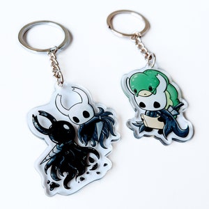 Hollow Knight acrylic charm, keychain, phone, void, the knight, grub, game, gamer, key chain, gift
