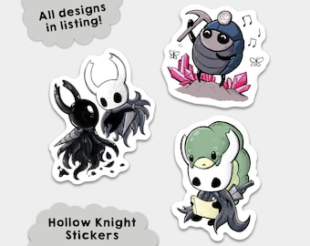 Hollow Knight sticker set, Grub, Cornifer, Myla, Hornet, The Knight, stickers, Hallownest, stickerset, Quirrel, Shade, gamer