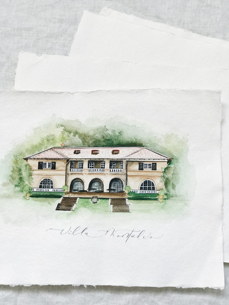 Custom House Portrait, Hand Painted Watercolor House Portrait, Original Watercolor Painting, Watercolor house, House/Venue Illustration image 4