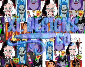 Magical Villains Seamless File Patterns and PNG