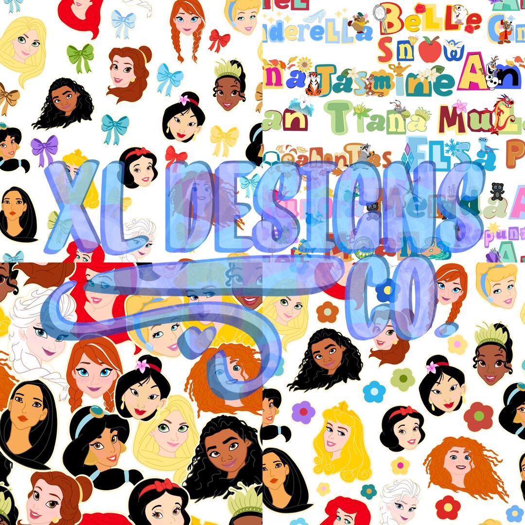 Magical Princesses Seamless File Bundle - Etsy