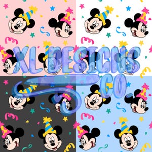 Magical Mouse duo Birthday Bundle Seamless Pattern File