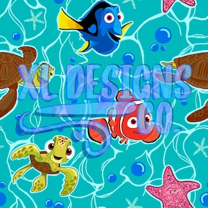 Magical Nemo Fish Friends Bundle Seamless File Pattern