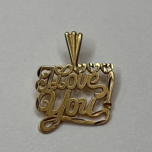 Vintage Michael Anthony 14K Yellow Gold &quot;I Love You&quot; Pendant
