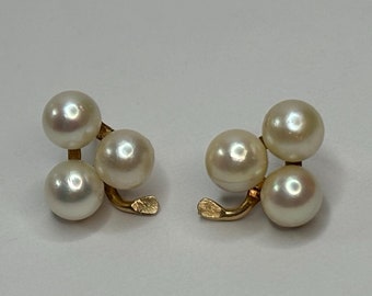 ★VINTAGE HOLLYWOOD★ [14k Gold] Antique Pearl Earrings_VH25 admiral-row-vintage-vintage-