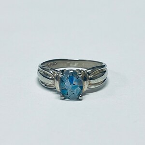 Vintage CJC Criterion Jewelry Casting Company Sterling Silver Crushed Opal Ring
