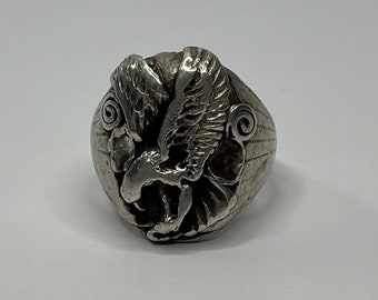 スターリングシルバー イーグル刻印バンドリング ナバホ族