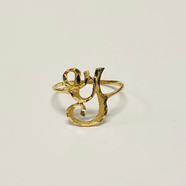 Vintage Letter Gold Ring Etsy