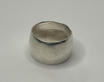 Vintage Sterling Silver Wide Cigar Band