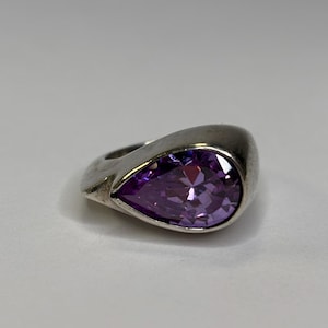 Vintage Vargas Sterling Silber Amethyst Glasring