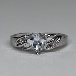 10K White Gold White Aquamarine 3-Stone Ring