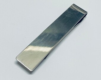 Tie Bar  Money Clip Clasp Made From Antique Silverplate Silverware Vintage Silver Duchess