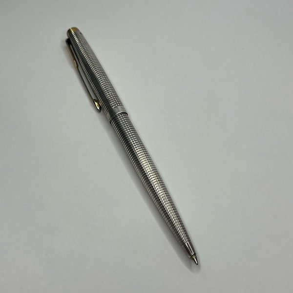 Vintage Parker 75 Cisele Sterling Silver Ballpoint Pen w/ Cap Actuated