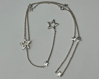 Authentic Tiffany & Company Sterling Silver Star Lariat Drop Necklace