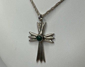 TRISHULA Collana a croce per donne e uomini in argento sterling 925