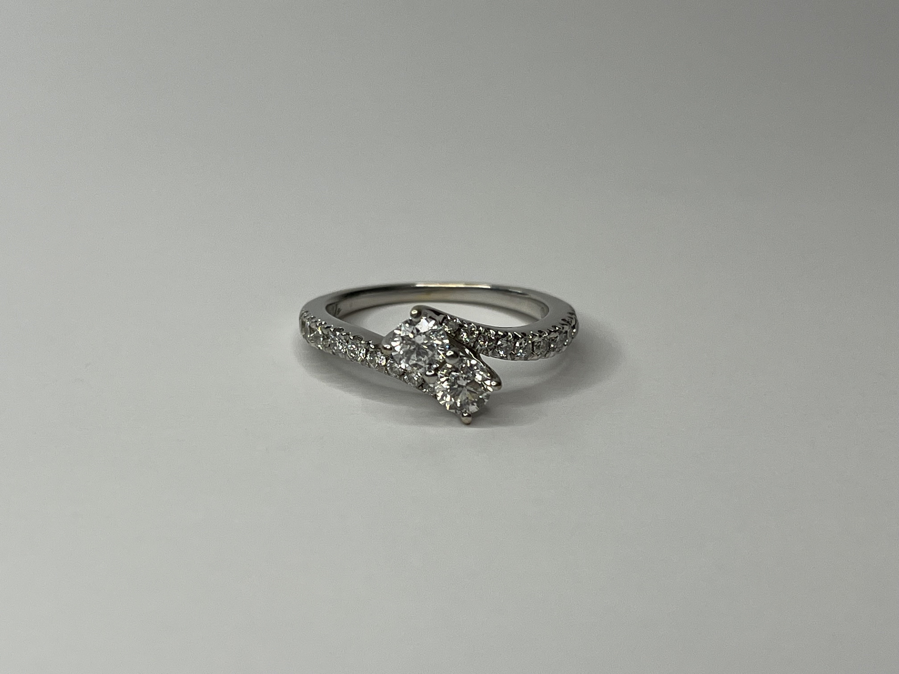 14K White Gold Ever Us Diamond Engagement Ring Etsy