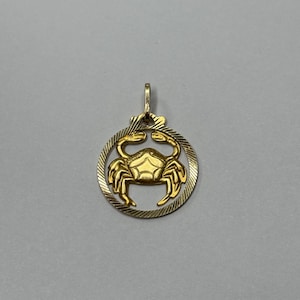 Vintage 14K Yellow Gold Cancer Zodiac Crab Charm/Pendant