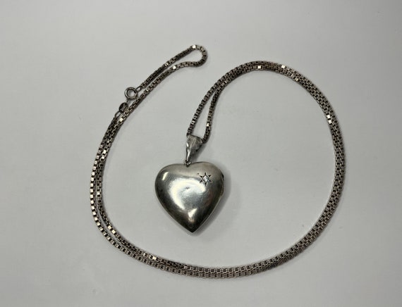 Vintage Sterling Silver Heart Cubic Zirconia Star… - image 2