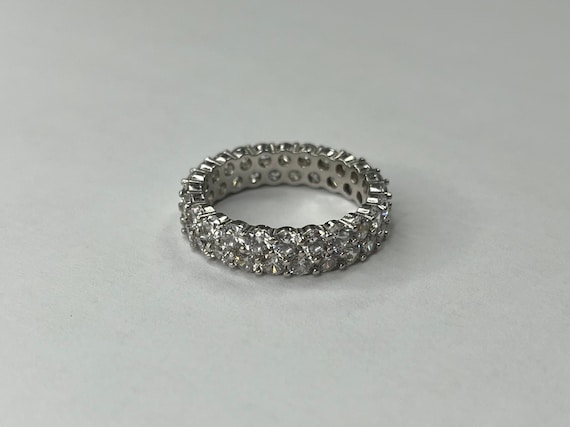 Sterling Silver Round Cut Cubic Zirconia Band