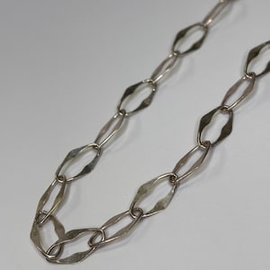 Vintage Milor sterlingzilveren platte ovale schakelketting van 24 inch