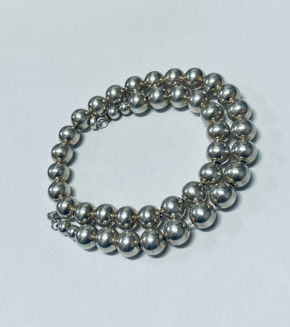 Sterling Silver 10mm Round Beaded Necklace