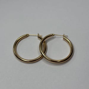 Vintage 10K Yellow Gold Circle Hoop Earrings