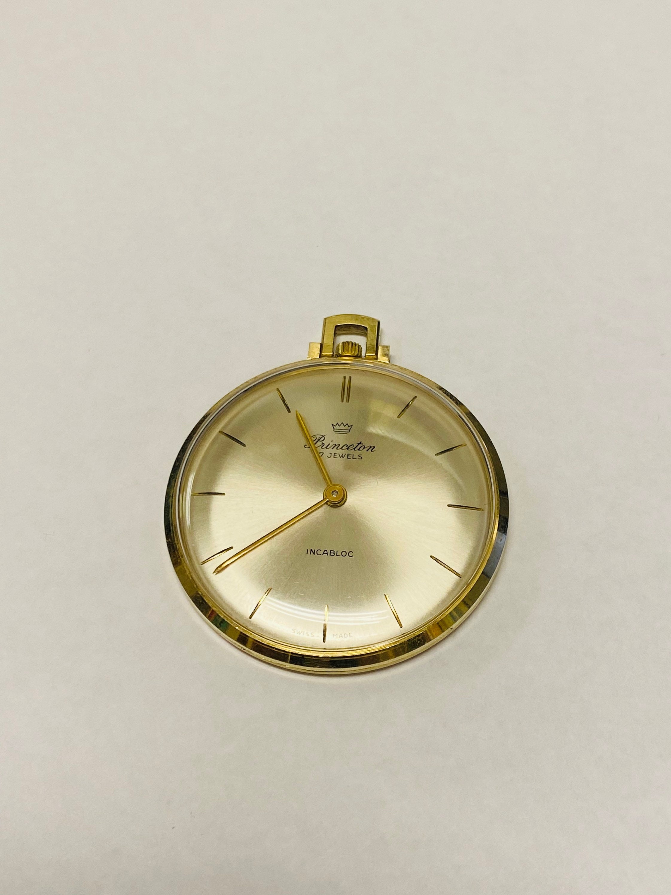 14k Yellow Gold Princeton 17 Jewel Incabloc Swiss Made Pocket