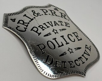 Vintage 1987 Franklin Mint Sterling Silver Badge - C.R.I & P.R.R
