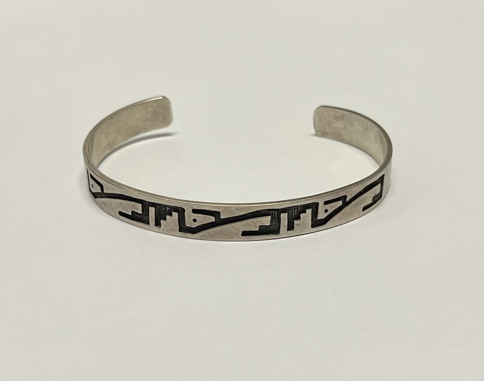 Geometric Dance Vintage Navajo Native American Jewelry Silver Waterwave Bracelet Old Geometric Dance Vintage Navajo Native American Jewelry Silver Waterwave Bracelet Old