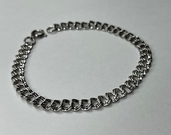 Vintage sterlingzilveren bedelarmband met dubbele schakel