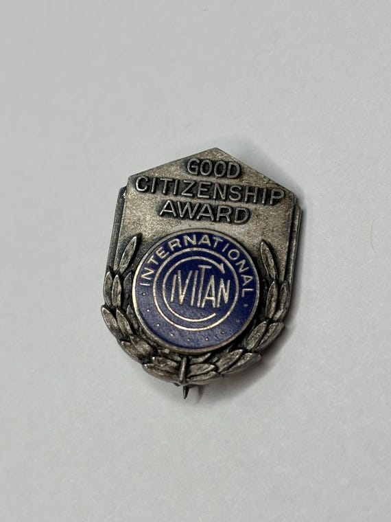 Vintage Sterling Silver International Good Citizenship Award Pin