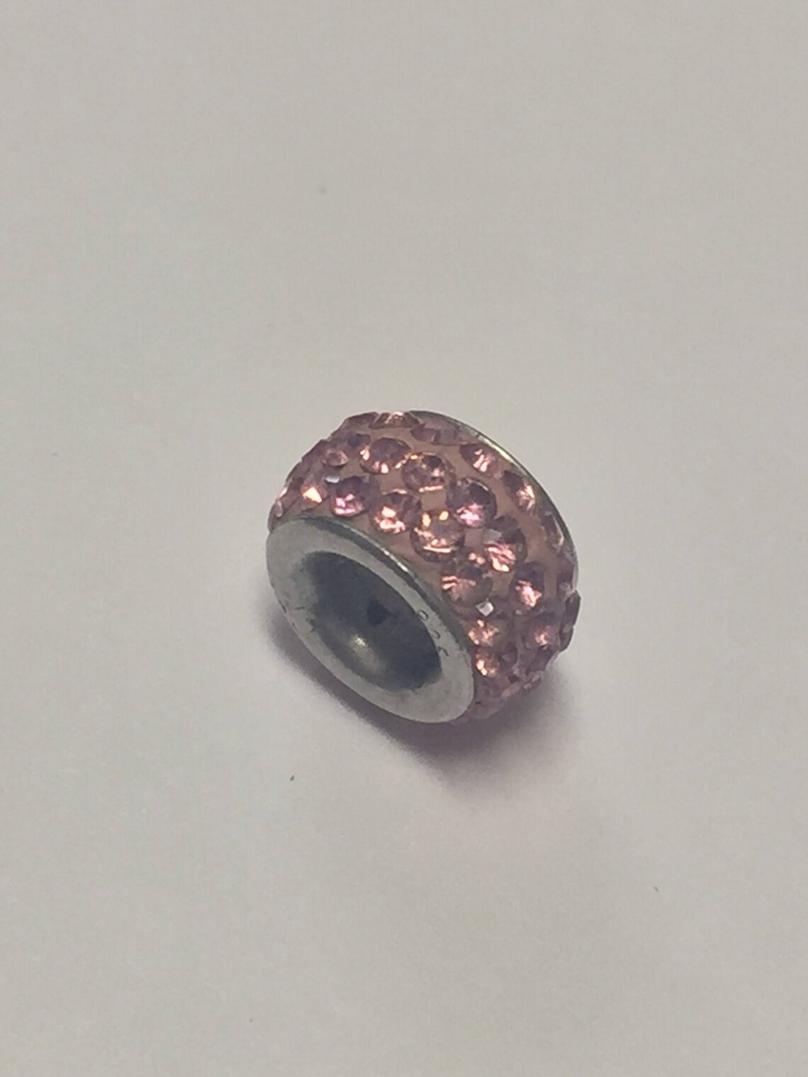 Pink Crystal Bead Charm 925 Sterling Silver Pandora Compatible Etsy